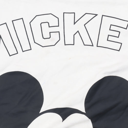 H&M Women’s White Mickey Mouse Disney Sweatshirt Size S Cotton Blend