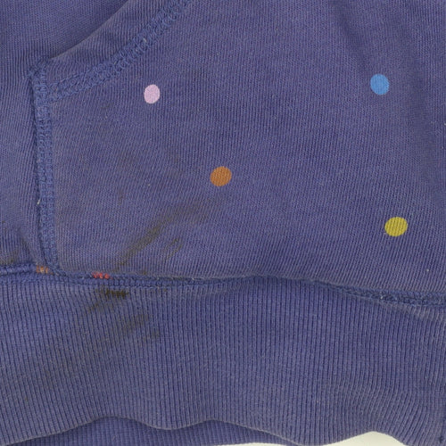 Boden Girls Blue Polka Dot Hooded Jacket 11-12Y Cotton Blend Lined
