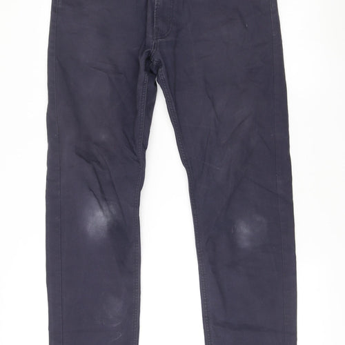 Lee Men’s Blue Chino Daren Zip Fly Trousers W34 L32 Regular Fit