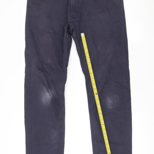 Lee Men’s Blue Chino Daren Zip Fly Trousers W34 L32 Regular Fit
