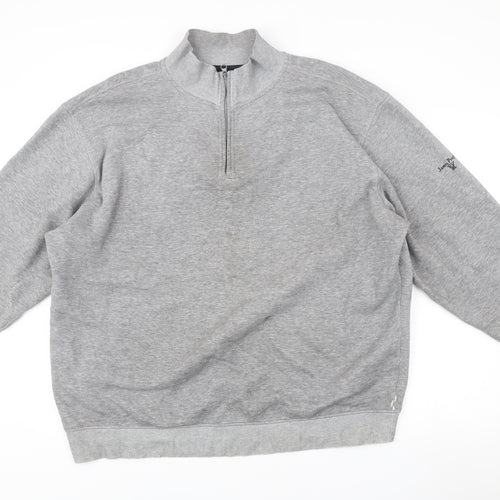 James Pringle Men’s Grey 2XL Half Zip Mock Neck Sweatshirt