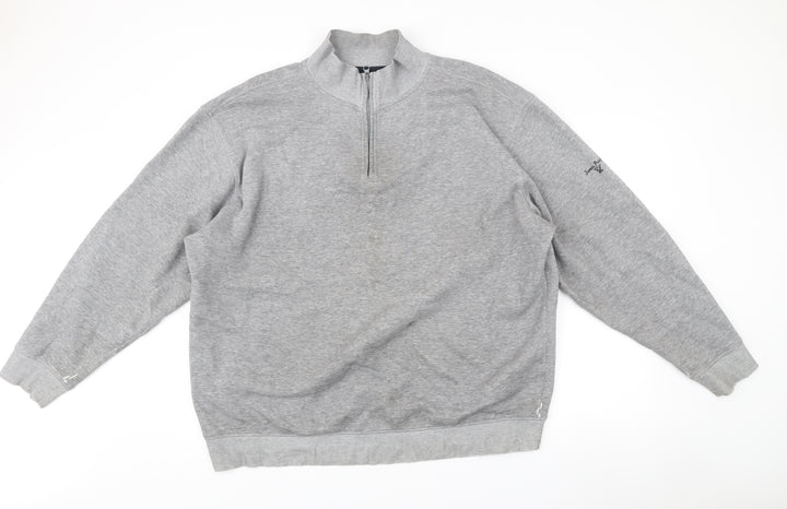James Pringle Men’s Grey 2XL Half Zip Mock Neck Sweatshirt