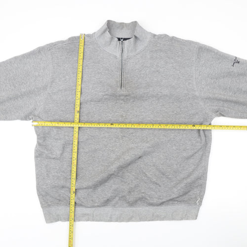 James Pringle Men’s Grey 2XL Half Zip Mock Neck Sweatshirt