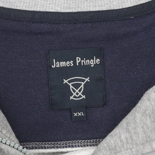 James Pringle Men’s Grey 2XL Half Zip Mock Neck Sweatshirt