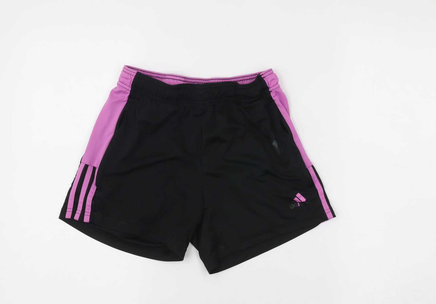 Adidas Womens Black Small Athletic Sports Shorts Elastic Waist