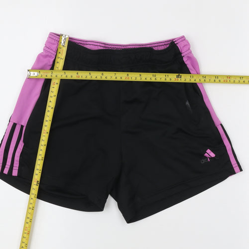 Adidas Womens Black Small Athletic Sports Shorts Elastic Waist