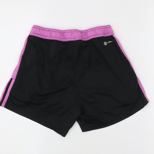 Adidas Womens Black Small Athletic Sports Shorts Elastic Waist