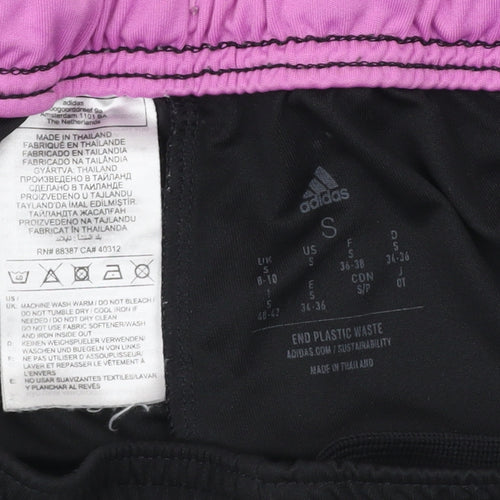 Adidas Womens Black Small Athletic Sports Shorts Elastic Waist