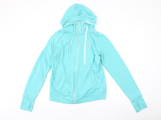 Adidas Women’s Blue Small Basic Activewear Hoodie Jacket Full Zip