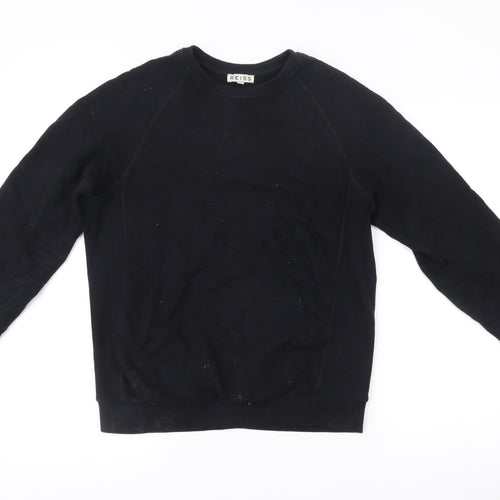 Reiss Men's Black Cotton Crew Neck Pullover Sweatshirt Size S