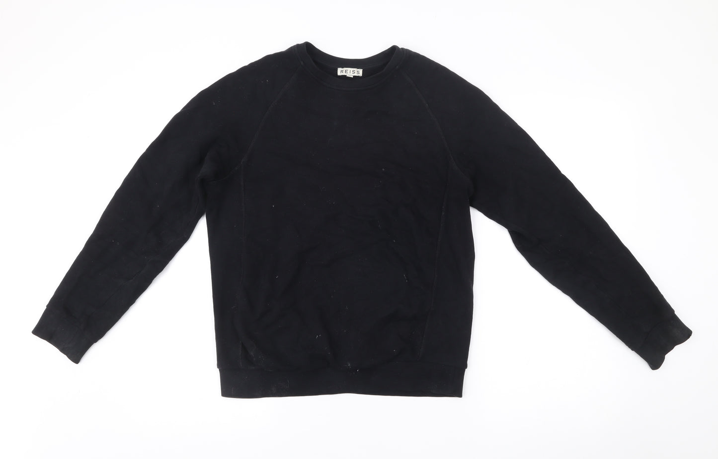 Reiss Men's Black Cotton Crew Neck Pullover Sweatshirt Size S