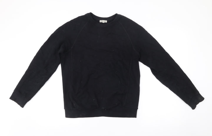 Reiss Men's Black Cotton Crew Neck Pullover Sweatshirt Size S