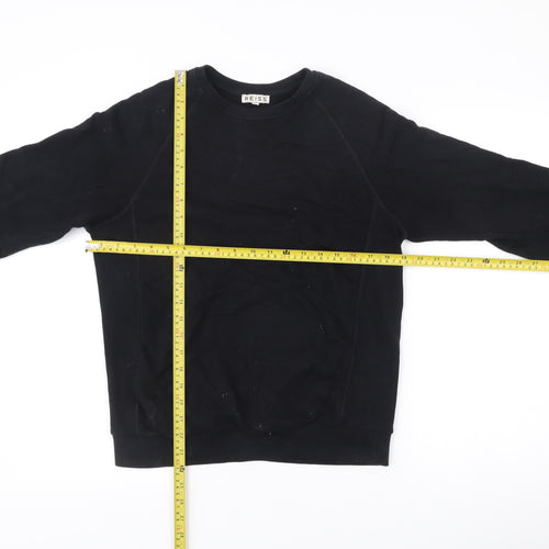Reiss Men's Black Cotton Crew Neck Pullover Sweatshirt Size S