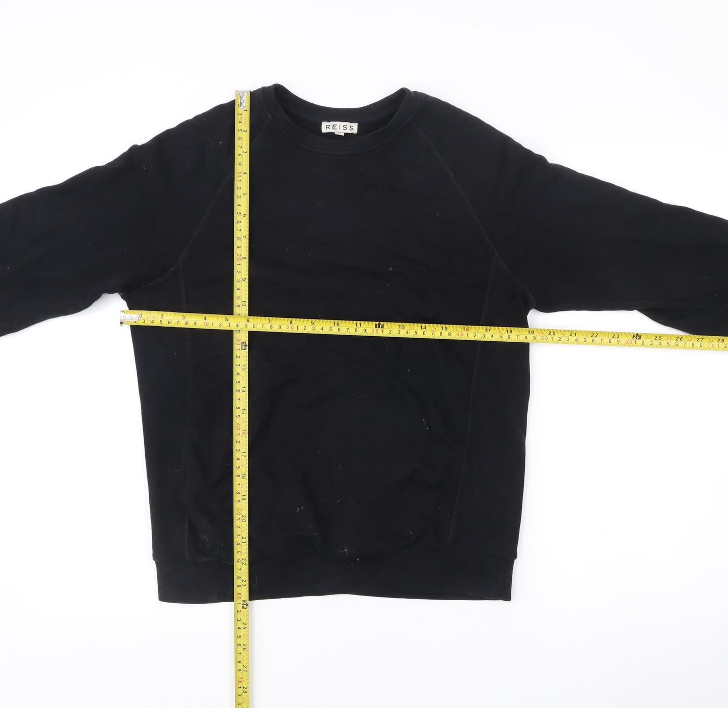 Reiss Men's Black Cotton Crew Neck Pullover Sweatshirt Size S