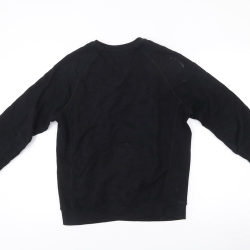 Reiss Men's Black Cotton Crew Neck Pullover Sweatshirt Size S