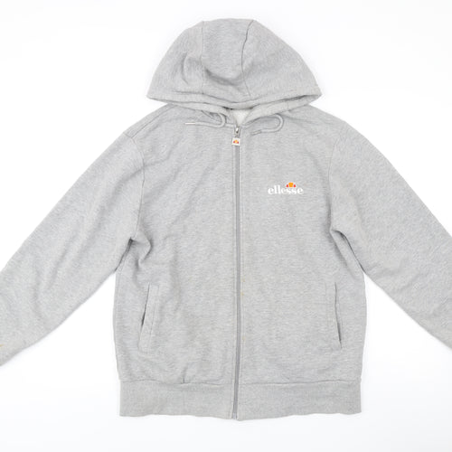 Ellesse Womens Grey UK 10 Full Zip Hoodie Sweatshirt Casual