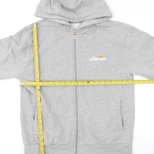 Ellesse Womens Grey UK 10 Full Zip Hoodie Sweatshirt Casual