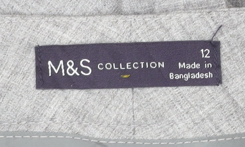 Marks and Spencer Womens Grey Size 12 Straight Leg Work Trousers