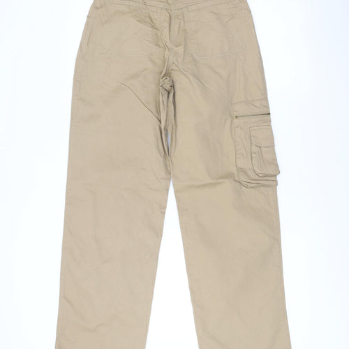 J'ESPERE Mens Beige Cargo Trousers Size S 36/38 Casual Straight