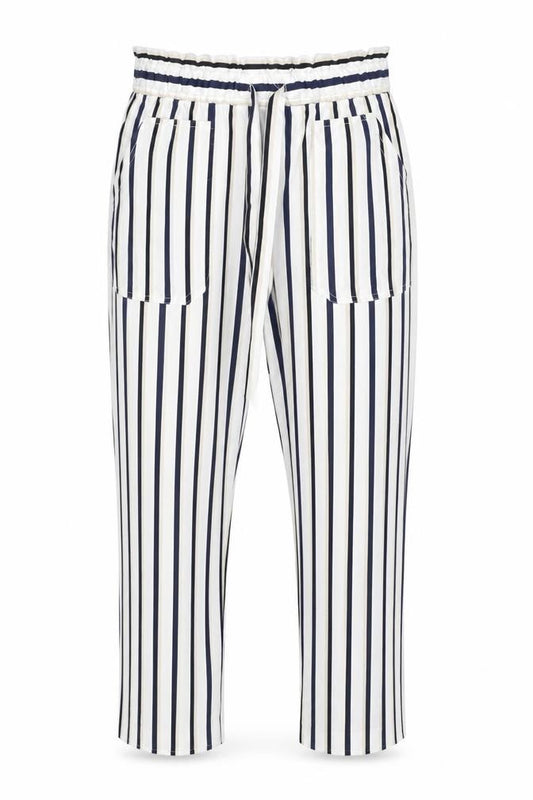 Front view of Zara Women XS Striped Lightweight Relaxed Trousers Multicoloured