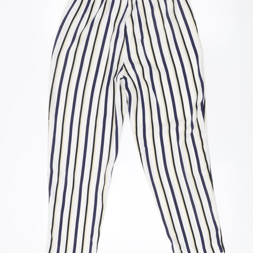 Zara Women XS Striped Lightweight Relaxed Trousers Multicoloured