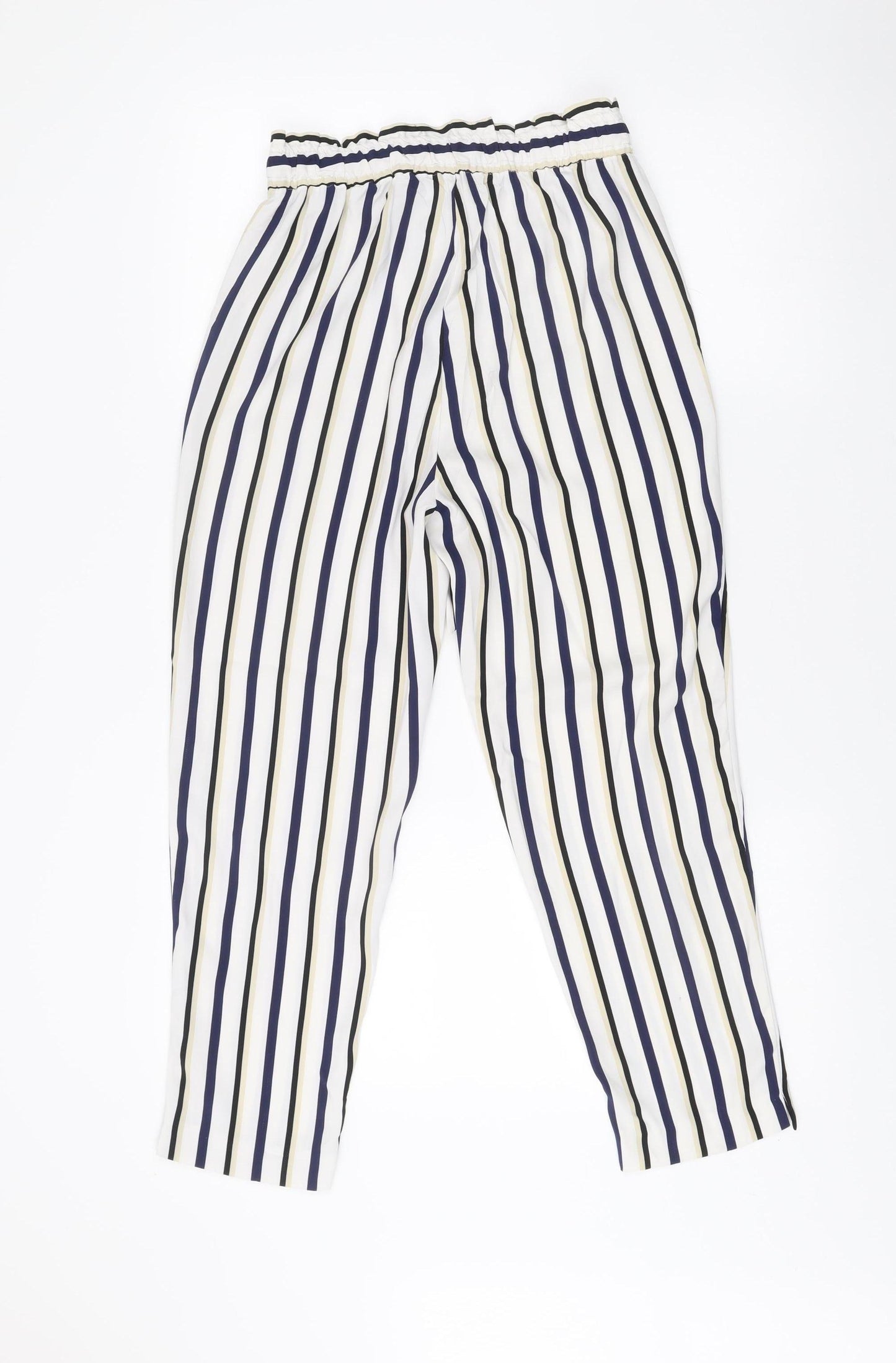 Zara Women XS Striped Lightweight Relaxed Trousers Multicoloured