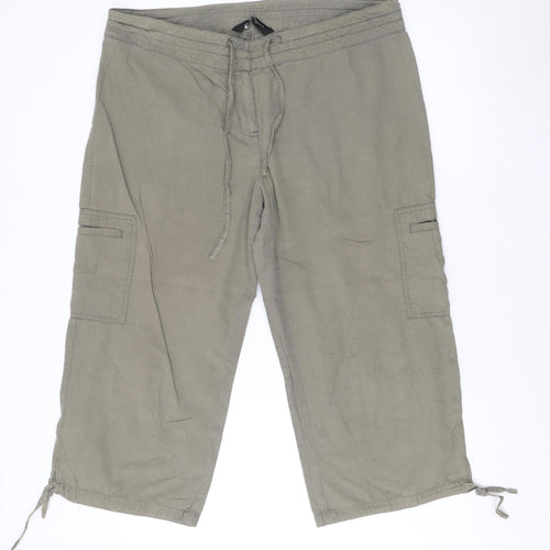 Dorothy Perkins Women’s Green Cotton Capri Trousers Size 16