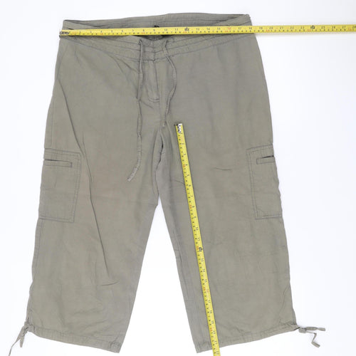 Dorothy Perkins Women’s Green Cotton Capri Trousers Size 16
