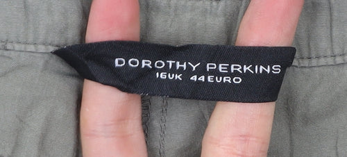 Dorothy Perkins Women’s Green Cotton Capri Trousers Size 16