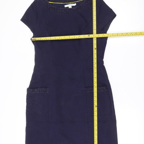 Boden Women’s Blue Shift Dress Size 12 Knee Length Short Sleeve