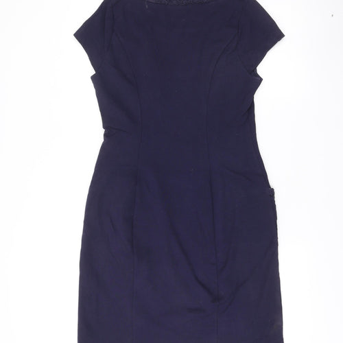 Boden Women’s Blue Shift Dress Size 12 Knee Length Short Sleeve