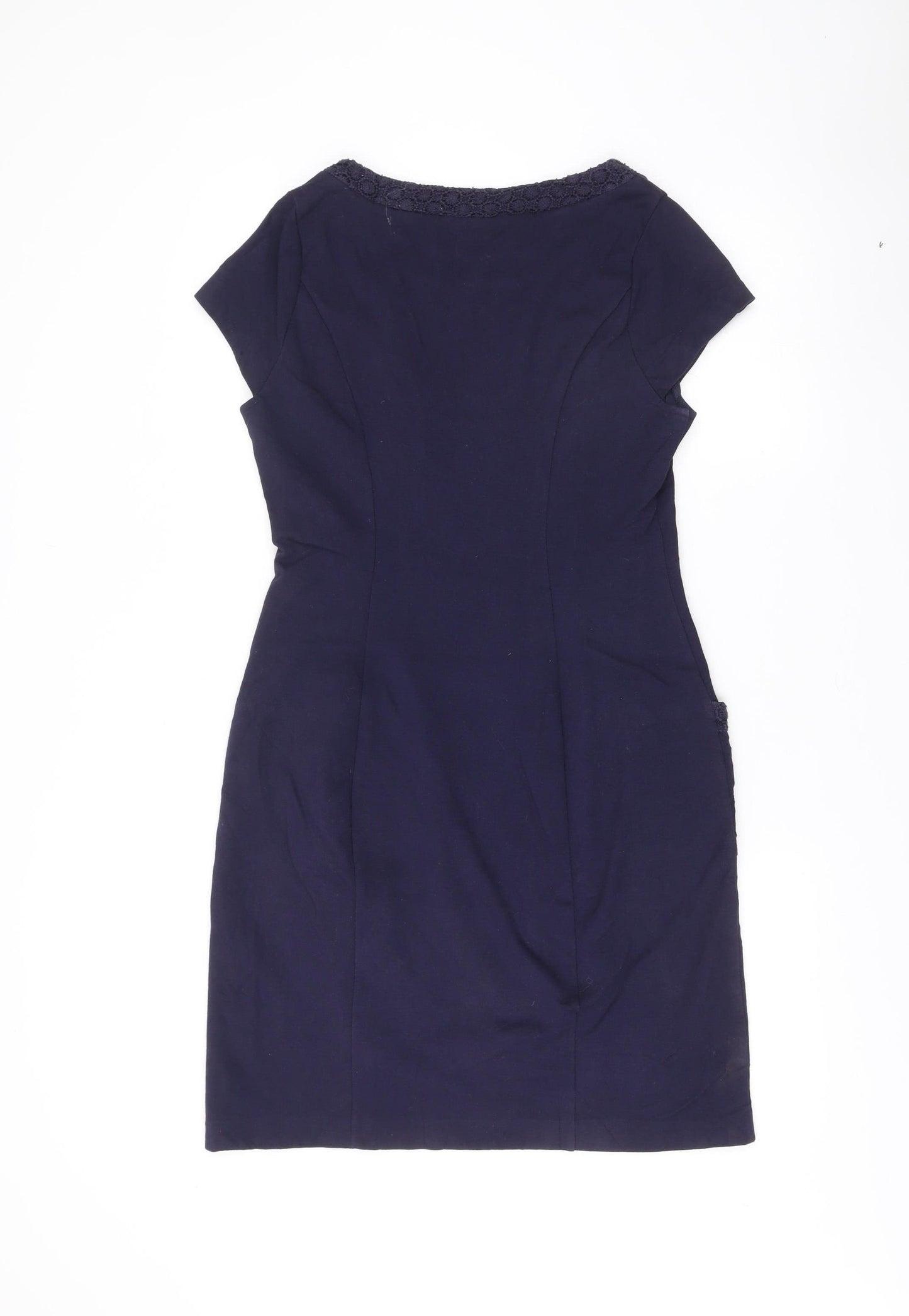 Boden Women’s Blue Shift Dress Size 12 Knee Length Short Sleeve