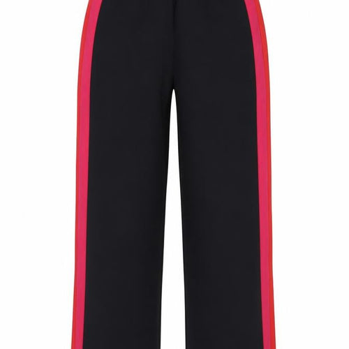 Zara Women Black Jogger Trousers L Elastic Waist Stripe Polyester