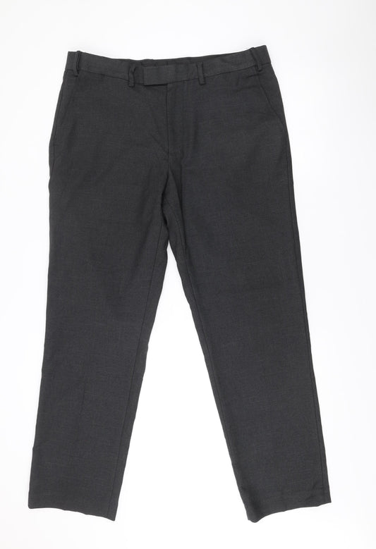 F&F Men’s Black Suit Trousers 36W 31L Straight Leg Formal Wear