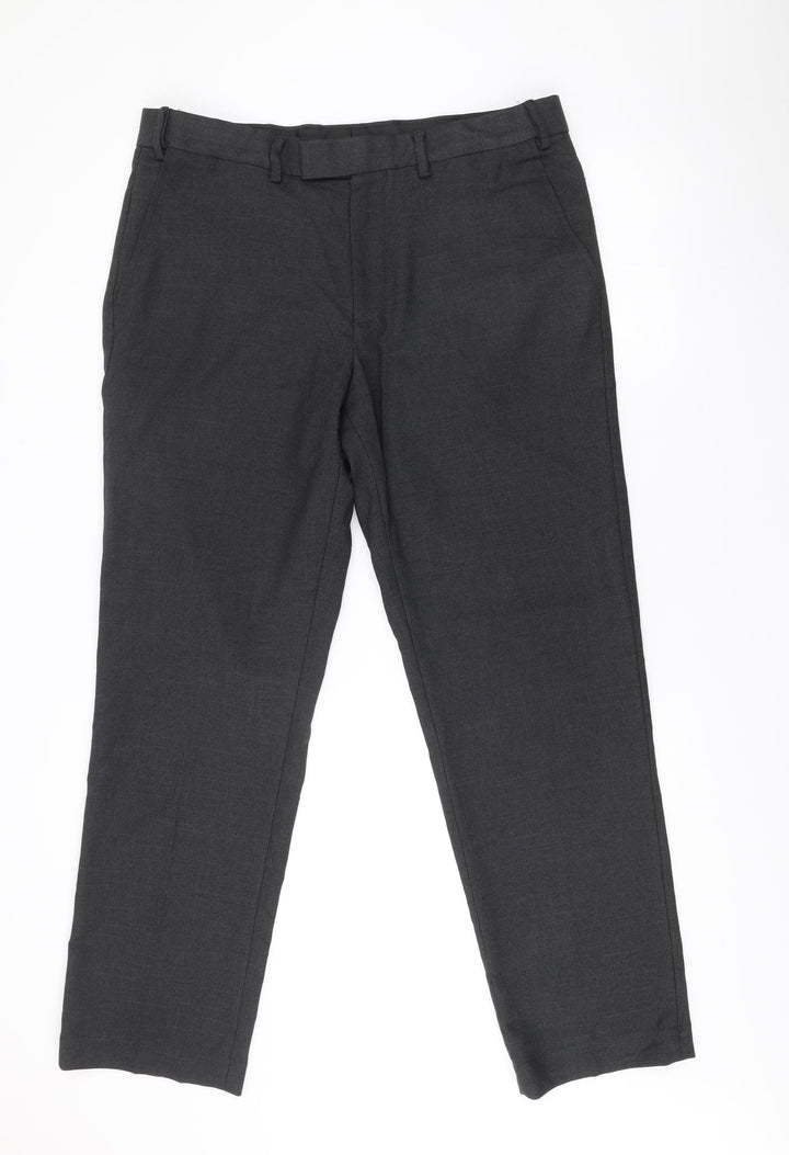 F&F Men’s Black Suit Trousers 36W 31L Straight Leg Formal Wear