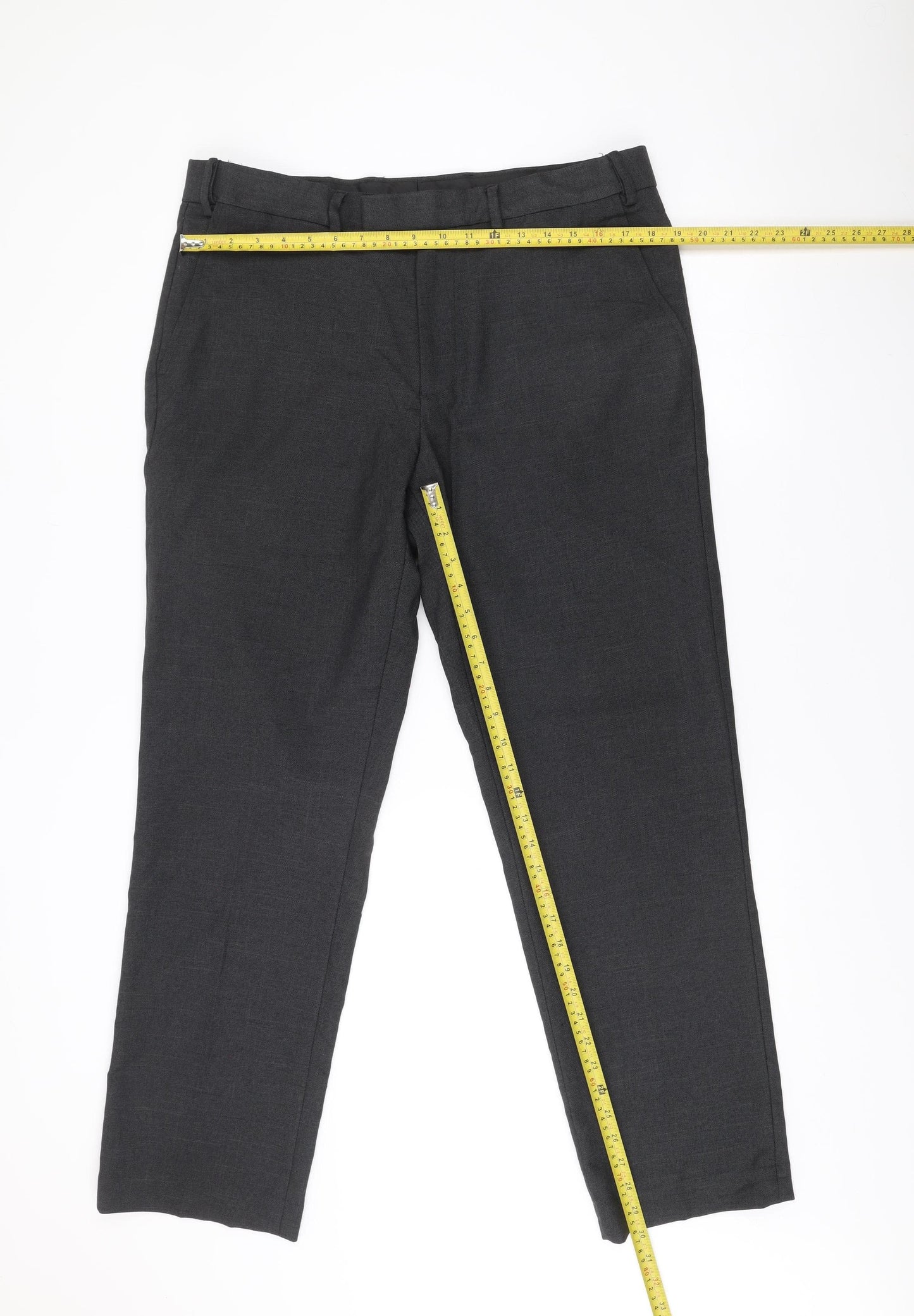F&F Men’s Black Suit Trousers 36W 31L Straight Leg Formal Wear