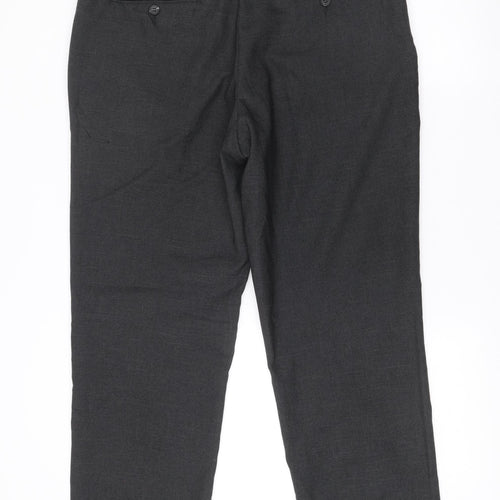 F&F Men’s Black Suit Trousers 36W 31L Straight Leg Formal Wear