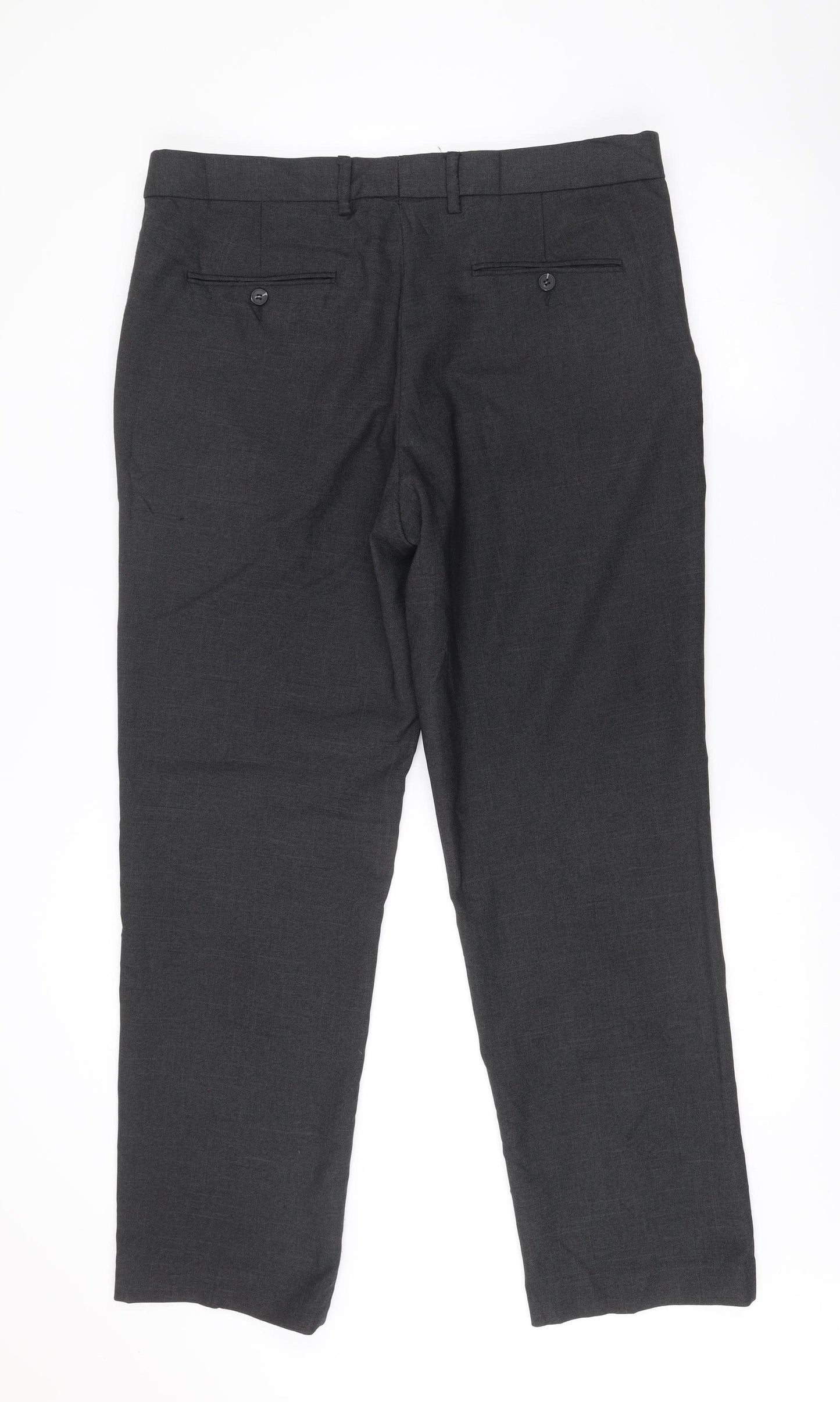 F&F Men’s Black Suit Trousers 36W 31L Straight Leg Formal Wear