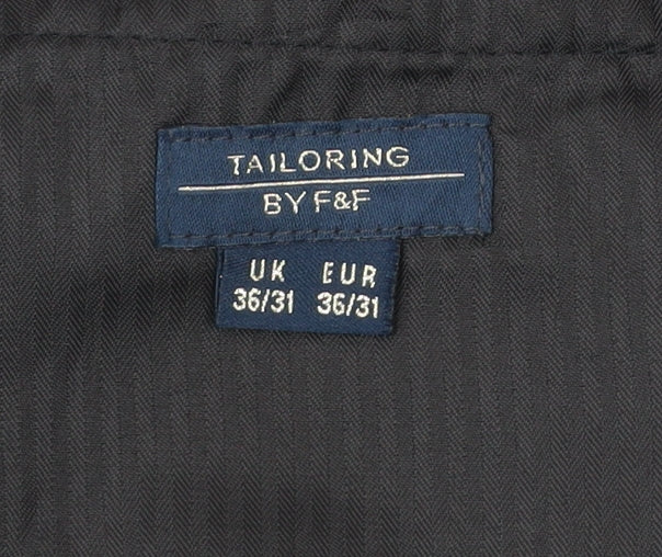 F&F Men’s Black Suit Trousers 36W 31L Straight Leg Formal Wear