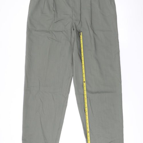 Jaeger Mens Grey Wool Dress Pants Trousers XL 38W Pleated Formal