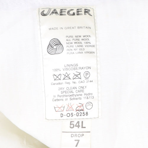 Jaeger Mens Grey Wool Dress Pants Trousers XL 38W Pleated Formal