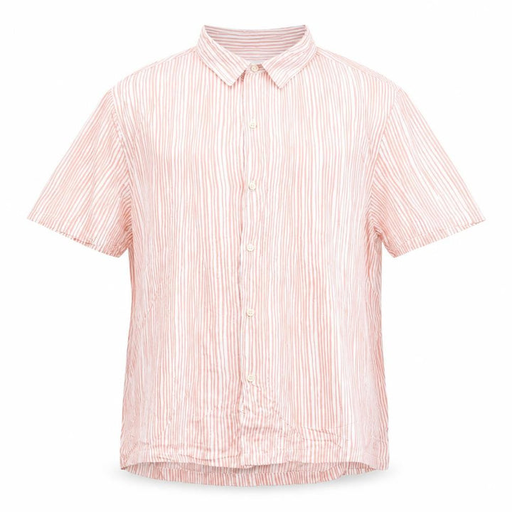 Topman Men’s Pink Striped Short Sleeve Button-Up Shirt L
