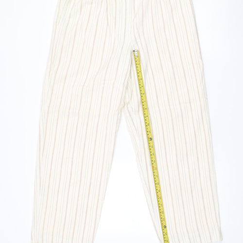 Liz Claiborne Women’s Beige Striped Relaxed Trousers Size 12