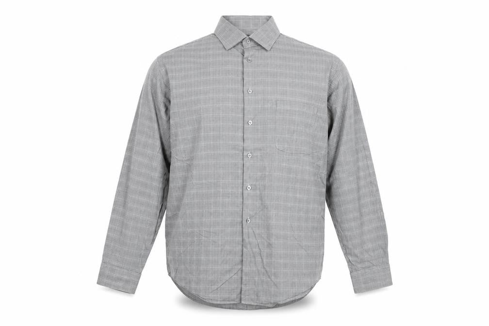Calvin Klein Mens Grey Check Cotton Regular Fit Shirt Size 16