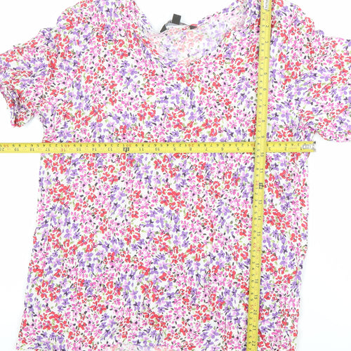 Bonmarché Womens Multicoloured Floral Tunic Blouse Size 10 Viscose