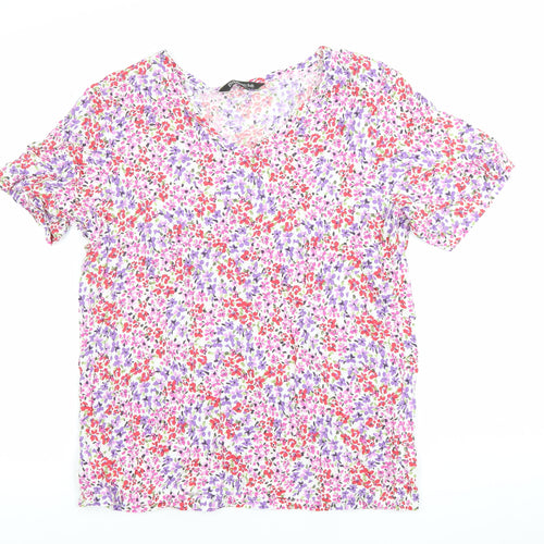 Bonmarché Womens Multicoloured Floral Tunic Blouse Size 10 Viscose