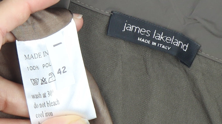 James Lakeland Womens Brown Knee Length Wrap Dress Size 14