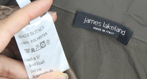 James Lakeland Womens Brown Knee Length Wrap Dress Size 14
