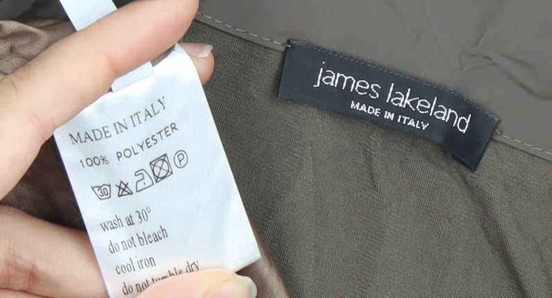 James Lakeland Womens Brown Knee Length Wrap Dress Size 14
