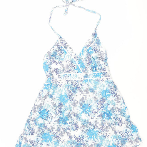 Editions Womens Blue Size 14 Cotton Floral Slip Dress Summer